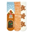thumbnail image 1 of Fuzzy Babba Women's Holiday Gingerbread Cozy Socks, 3-Pack, Size 4-10, 1 of 6