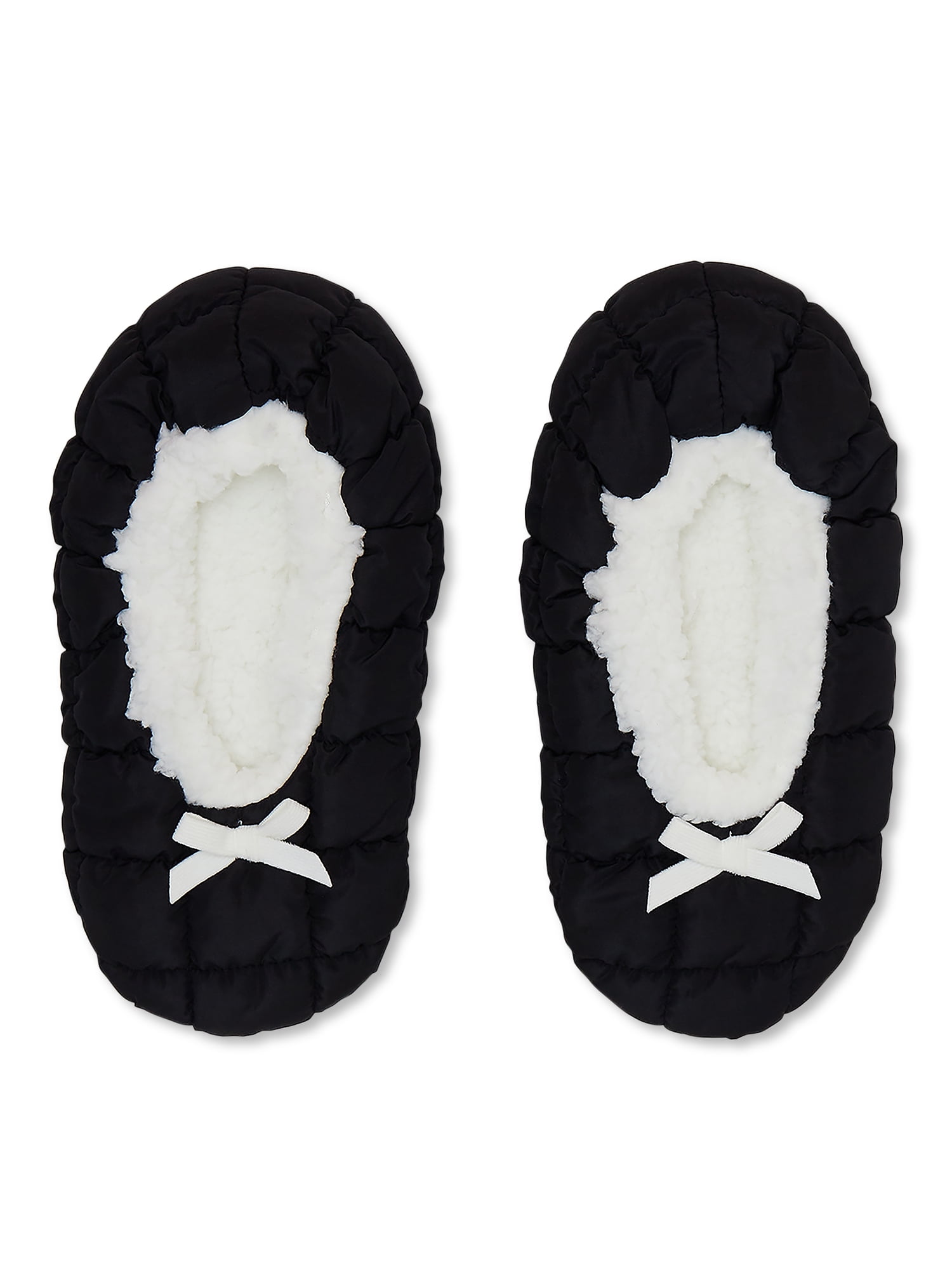 Fuzzy Babba Women’s Puffer Slipper Socks, Black, 1-Pack - Walmart.com