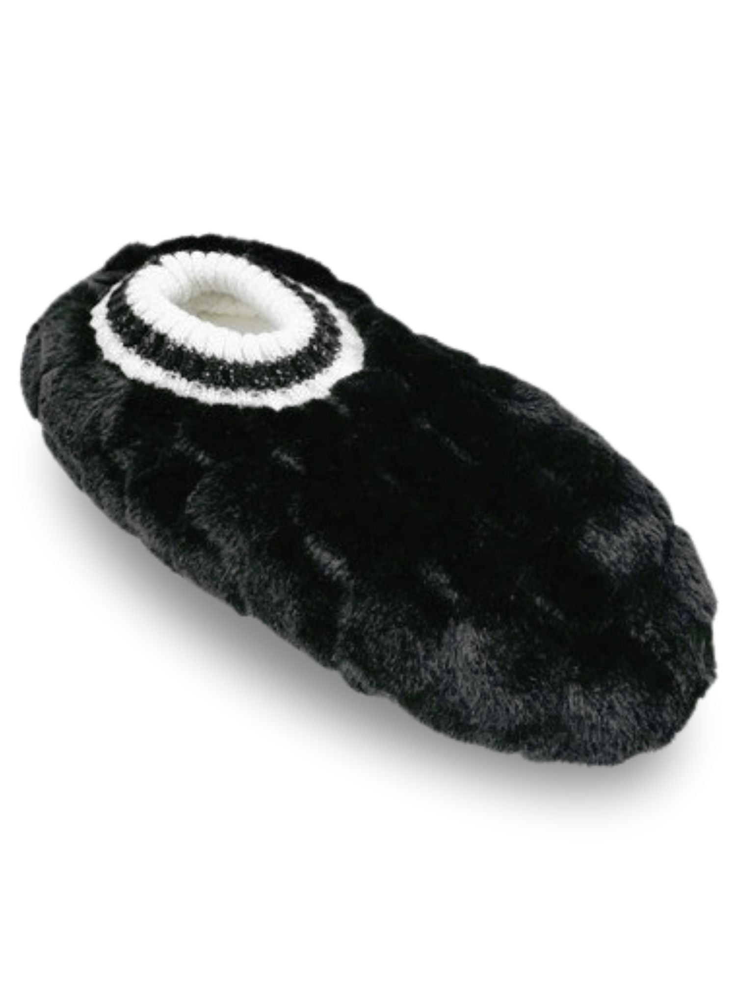 Fuzzy Babba Women's Textured Faux Fur Knit Cuff Slipper Socks, 1-Pack, Shoe Sizes 7-9.5