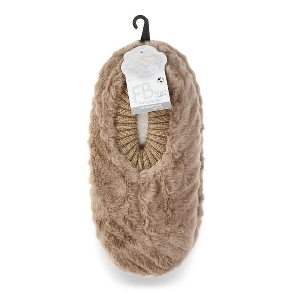 Fuzzy Babba Women's Textured Faux Fur Slipper Socks, 1-Pack, One Size