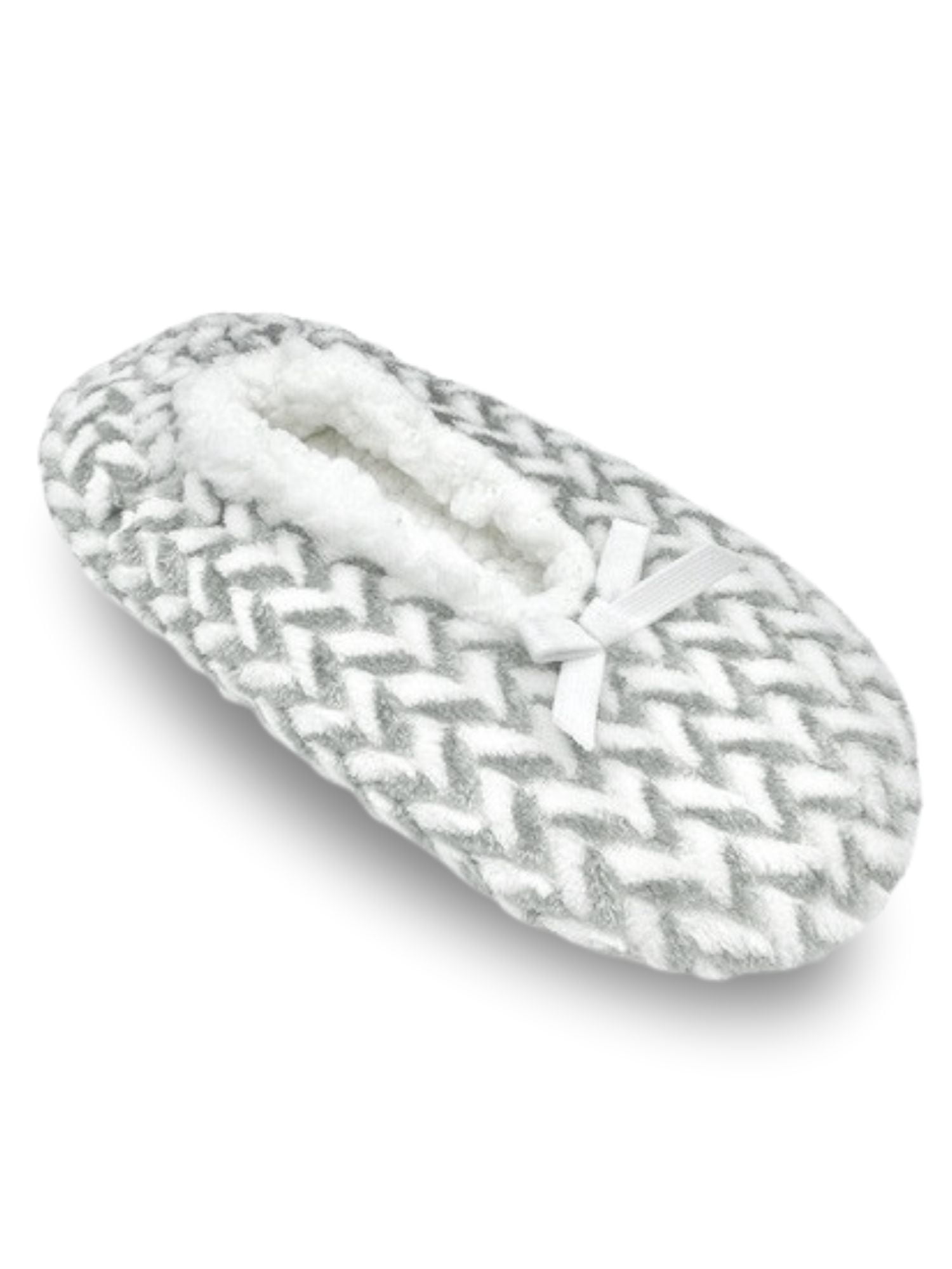 Fuzzy Babba Women's Textured Herringbone Slipper Socks, 1-Pack, Shoe Sizes 7-9.5