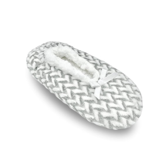 Fuzzy Babba Women's Textured Herringbone Slipper Socks, 1-Pack, Shoe Sizes 7-9.5