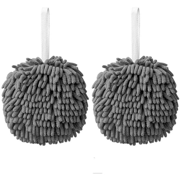 Fuzzy Ball Towel (Set of 2) - Dry Your Hand Instantly conveniently with This Creative Bath Towel Set Decorative Towels for Bathroom (Pack of 2),,F164379