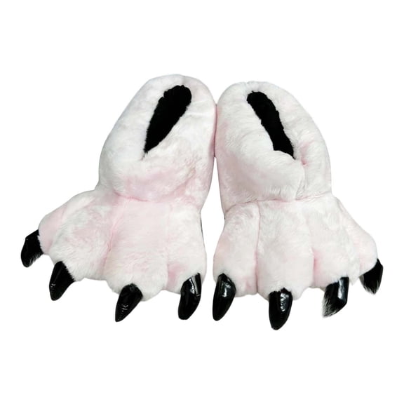 Fuzzy Bear Feet Slippers Womens & Mens, Funny Indoor House Shoes, Animal Stocking Stuffer, Gift Holiday Christmas Hanukkah