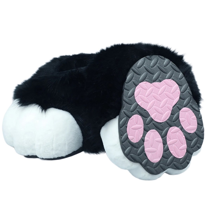 Fuzzy Bear Shoes Cute Cat Paw Shoes Fuzzy Boot Costume for Womens and