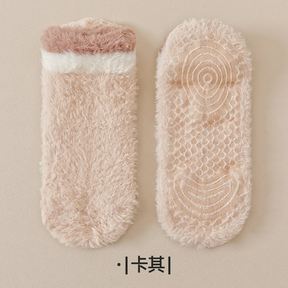 Fuzzy Bed Socks for Women - Thermal Fleece Lined with Gripper Non-Skid Soles