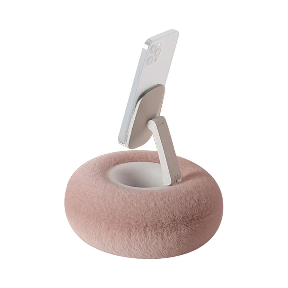 Fuzzy Bowl with Kindle Holder 360 Adjustable Tablet Stand & Phone Pillow for Reading in Bed