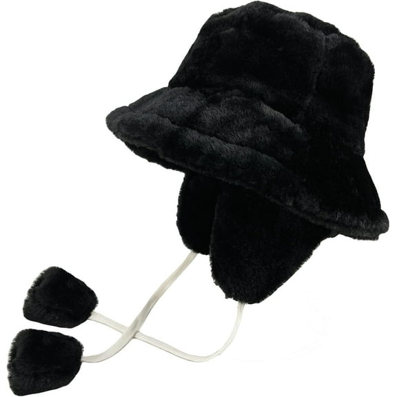 Fuzzy Bucket Hat Women Men Furry Cute Bucket Hats Winter Warm Plush Fisherman Fluffy Sherpa Funny Hat