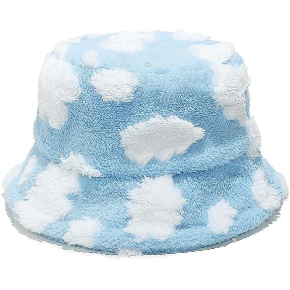 Fuzzy Bucket Hats Plush Bucket Cap Warm Soft Adjustable Winter Spring Furry Fisherman Bucket Hat for Women Men