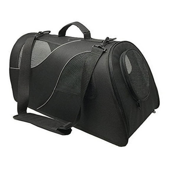 Fuzzy Puppy Pet Products Soft-Sided Pet Carrier for Cats and Dogs, Black