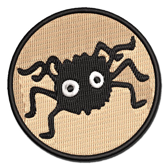 Fuzzy Cartoon Bug Spider Applique Multi-Color Embroidered Iron-On Patch - 2.0 Inch Mini