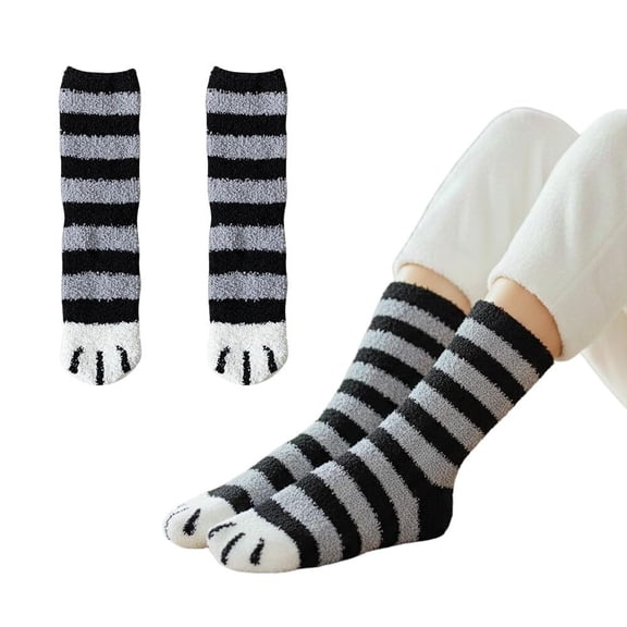 Fuzzy Cat Claw Socks for Women,Cute Animal Slipper Socks Sleeping Warm Socks Christmas Gift for Girls