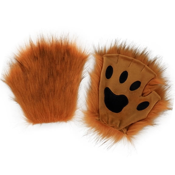 Fuzzy Cats Gloves Plush Padded Design Ideal for Cold Weather Outfits