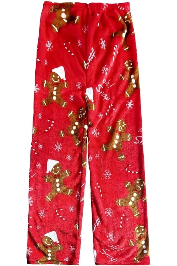 Fuzzy Christmas Pajama Pants for Women Men Couples Flannel Pjs Pants Plush Pajama Bottom Xmas Costume Sleepwear Matching Pajamas Halloween Christmas Gifts