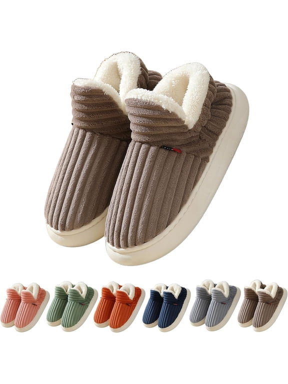 Fuzzy Cloud Bootie Slippers Cozy Plush Winter House Shoes for Men Women, Ultra-Soft Warm Indoor Outdoor Thick Sole Comfort Slipper Booties, Comfy Home Lounge Wear