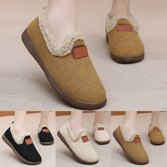 Fuzzy Cozy House Slippers For Women With Memory Foam Soft Warm Fuzzy Slippers Women Home Womens Slipper Shoes For Indoor Beige 36