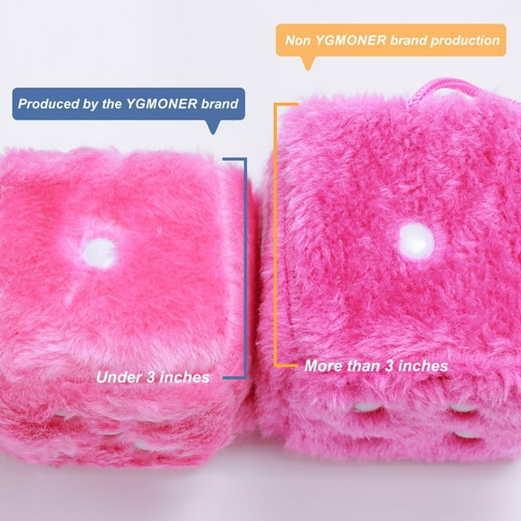 Fuzzy Dice for Rear View Mirror with Suction Cup, Cute Plush Dice Retro Hanging Ornaments, Stylish Car Hanging Ornament Car Dice for Car Interior Hanging Ornament Decoration, Blue