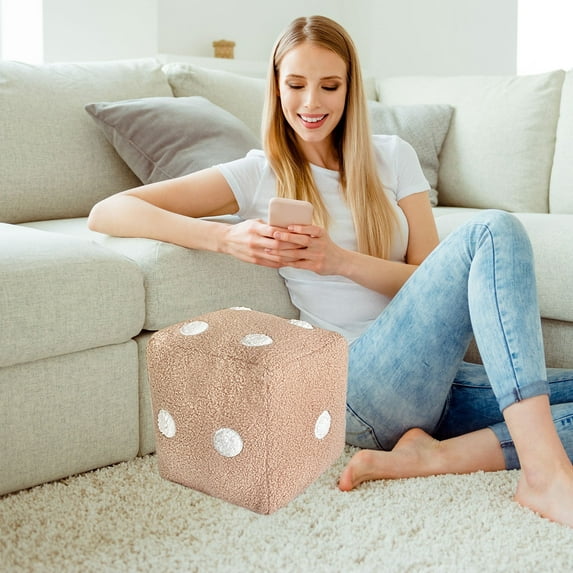 Fuzzy Dice Shaped Plush Cushion-Decorative Throw Pillow-7.87 x7.87inch