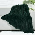 thumbnail image 1 of Fuzzy Faux Fur Throw Blanket Dark Green Super Soft Cozy Plush Fuzzy Shaggy Blanket for Couch Sofa Bed (Dark Green, Throw(50"x60")), 1 of 12