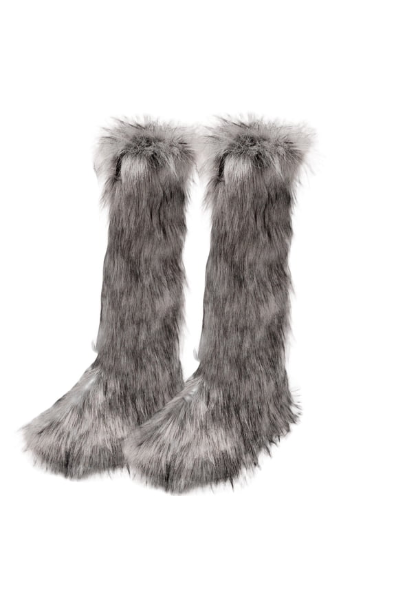 Fuzzy Faux Furs Leg Warmer Furs Heels Long Boot Cuffs Cover Carnivals Boot Cover