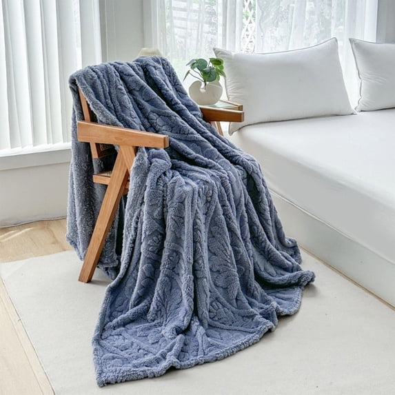 Fuzzy Flannel Throw Blanket 70x100cm Soft Cozy Nap Blanket for Couch Bed Washable Multifunctional