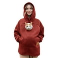 thumbnail image 1 of Fuzzy Fleece Cat Pouch Hoodie For Women Men Pet Carrier Hoodie Zipper Pet Care Hoodies Oversize Hooded Sweatshirt With Zip Kangaroo, 1 of 9