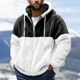 thumbnail image 1 of Fuzzy Fleece Jacket For Men Casual Loose Fit Hooded Long Sleeved Coats Fashion Cozy Soft Outdoor Shirts Shacket With Pockets Black L, 1 of 7