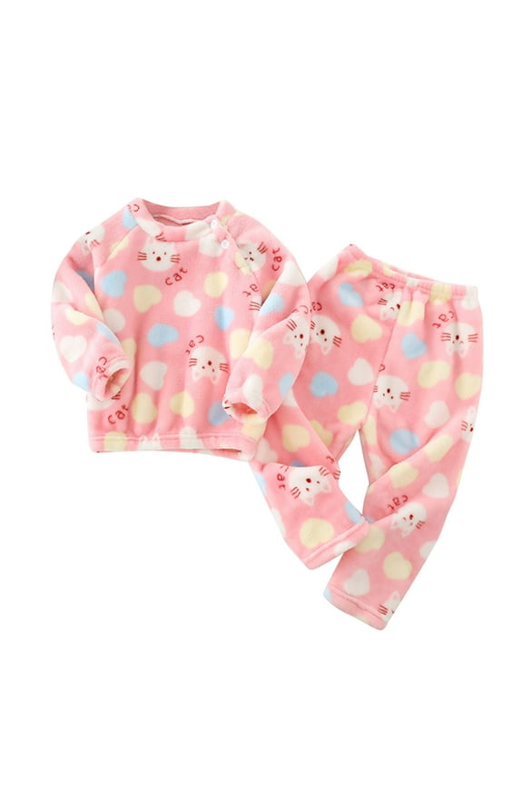 Fuzzy Fleece Loung?? Sets for Kids Girls 2 Piece Winter Outfits Toddler Soft Cozy Crewneck Pullover Tops Jogger Pants Outdoor