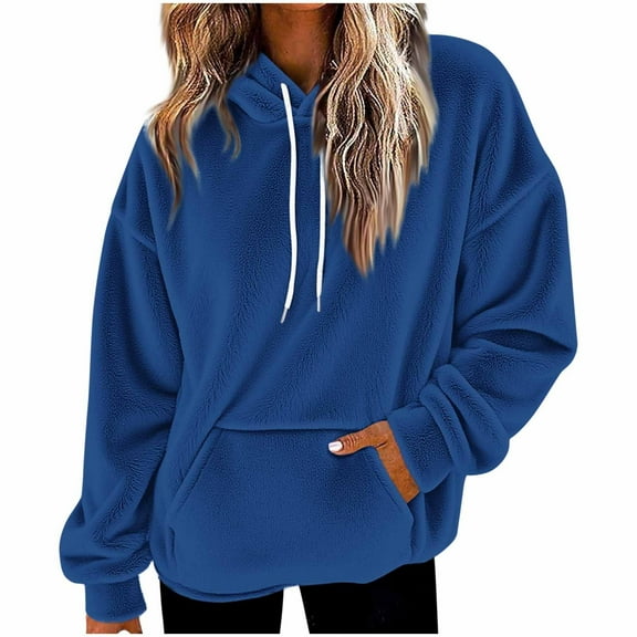 Fuzzy Fleece Oversized Hoodies for Women, Winter Cute Hooded Pullover, Fashion Casual Tops Trendy Outfits