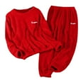 thumbnail image 1 of Fuzzy Pajama Set for Women Long Sleeve Pullover Pants Set Womens Lounge Sets 2 Piece Outfits Winter Soft Pajama Set for Women, 1 of 3
