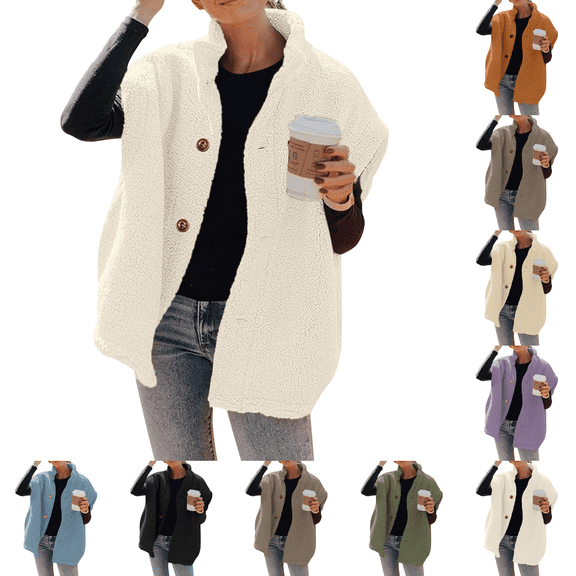 Fuzzy Fleece Vest Women Sleeveless Button Down sherpa Jacket Casual Oversized Warm Coats Solid Loose Fit Fall Winter Outerwear