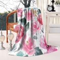 thumbnail image 1 of Fuzzy Floral Blanket: Delicate Flower Design on a Soft, Cozy 50x60in Flannel Throw Blanket - Decor Bed Throw Blanket for Home, Bed, Sofa, Couch & Chair, 1 of 5
