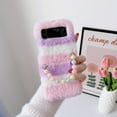 thumbnail image 1 of Fuzzy Fluffy Cases Compatible with Samsung Galaxy Z Flip 3 - Cute Furry Plush Fur Phone Cases for Girls Women Winter Warm Soft Back Shockproof Protective Cover for Z Flip 3 5G,Pearl Pink, 1 of 7
