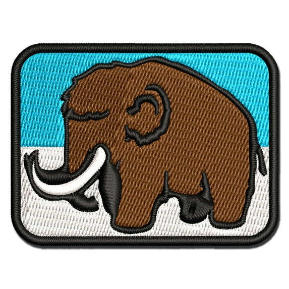 Fuzzy Fluffy Wooly Mammoth Applique Multi-Color Embroidered Hook & Loop Patch - 3.5 Inch Large