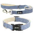 thumbnail image 1 of Fuzzy Friends Dark Blue Hemp Dog Collar and Leash. Chemical free and environment friendly for dogs with sensitive skin or allergies. Made of sustainable hemp with no harsh dyes or chemicals, 1 of 7