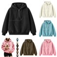thumbnail image 1 of Fuzzy Full Zip Dog Pouch Hoodie for Women, Plush Pet Carrier Jacket, Warm Zip Up Sweatshirt for Dog Lovers Home Lounging Daily Wear, 1 of 6