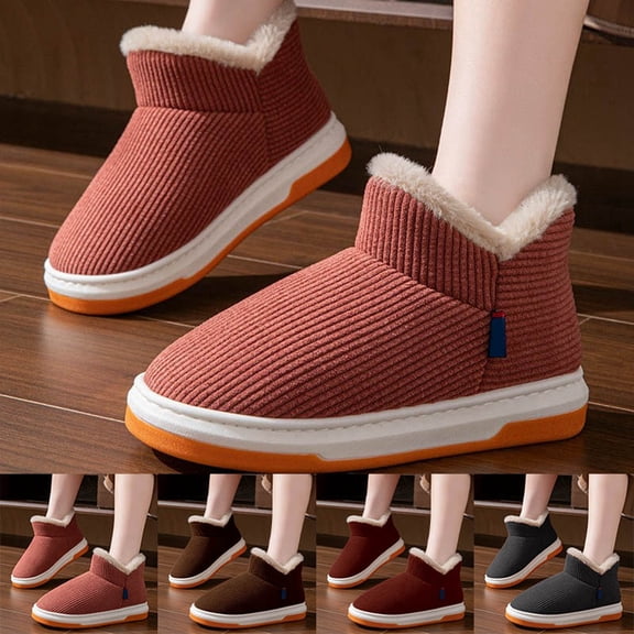 Fuzzy Funny Slippers For Women Cartoon Cute Fluffy Slippers Soft Memory Foam Indoor Slippers Birthday Gifts For Women Brick Red 38-39