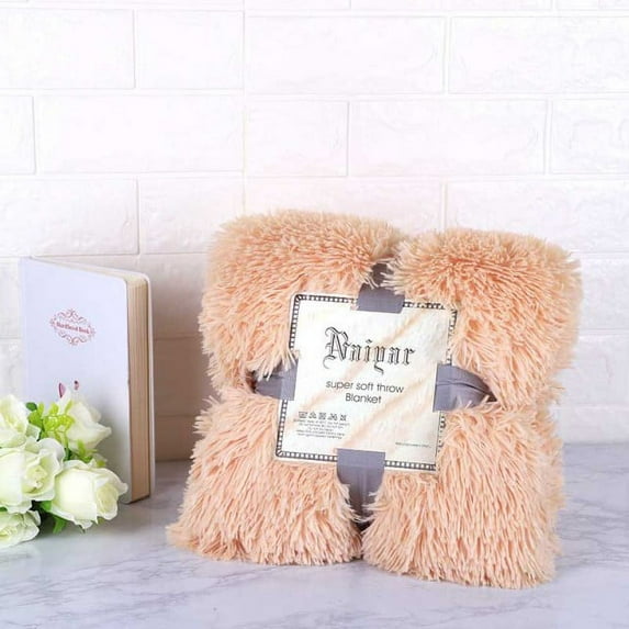 Fuzzy Fur Winter Warm Blanket Office Fluffy Rest Plaid Sofa Bedding Cover Bedsheet Student Home Bedspread King Size