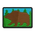 thumbnail image 1 of Fuzzy Grizzly Bear Silhouette Applique Multi-Color Embroidered Iron-On Patch - 2.5 Inch Small, 1 of 5