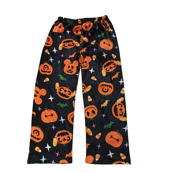 Fuzzy Halloween Pajama Pants for Women Men Couples Flannel Pjs Pants Plush Pajama Bottom for Halloweens Costume Sleepwear