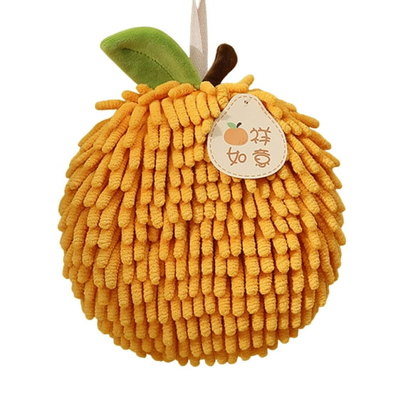 Fuzzy Hand Towel under $5! CQCYD Fuzzy Ball Hand Towel, Cute Fruit Decorative Absorbent Hand Towel with Hanging Loop, Soft Kitchen Bathroom Towel for Quick Dry, Fun Home Bath Accessory