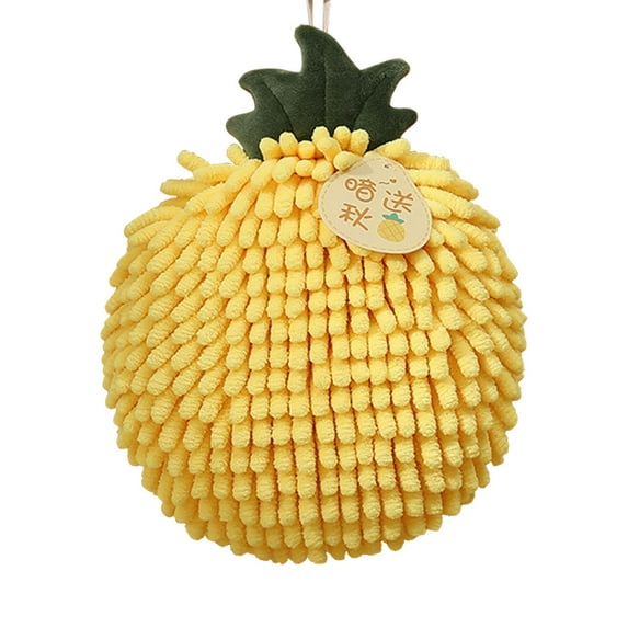 Fuzzy Hand Towel under $5! CQCYD Fuzzy Ball Hand Towel, Cute Fruit Decorative Absorbent Hand Towel with Hanging Loop, Soft Kitchen Bathroom Towel for Quick Dry, Fun Home Bath Accessory