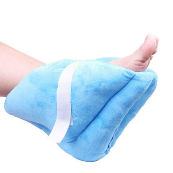 Fuzzy Heel Cushion Protector Pillows Adjustable Size Blue Pair