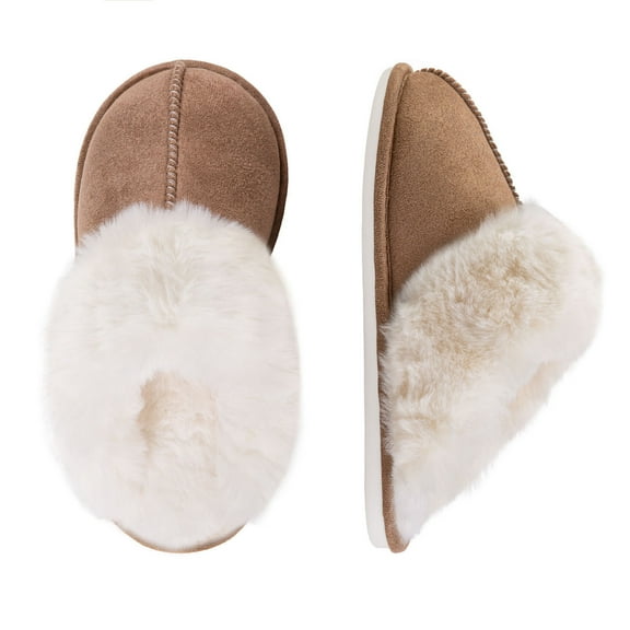 Fuzzy House Slippers for Women,Fluffy Memory Foam House Bedroom Slippers,Anti-Skid Plush for Indoor