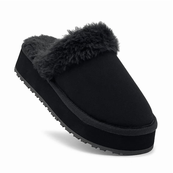 Fuzzy House Slippers for Women Indoor Outdoor Mens Ladies Platform Memory Foam Comfy House Shoes Fluffy Warm Cozy Bedroom