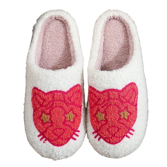Fuzzy House Slippers for Women Men Cozy Cute Winter Warm Plush Shoes Indoor Outdoor Non Slip Slides