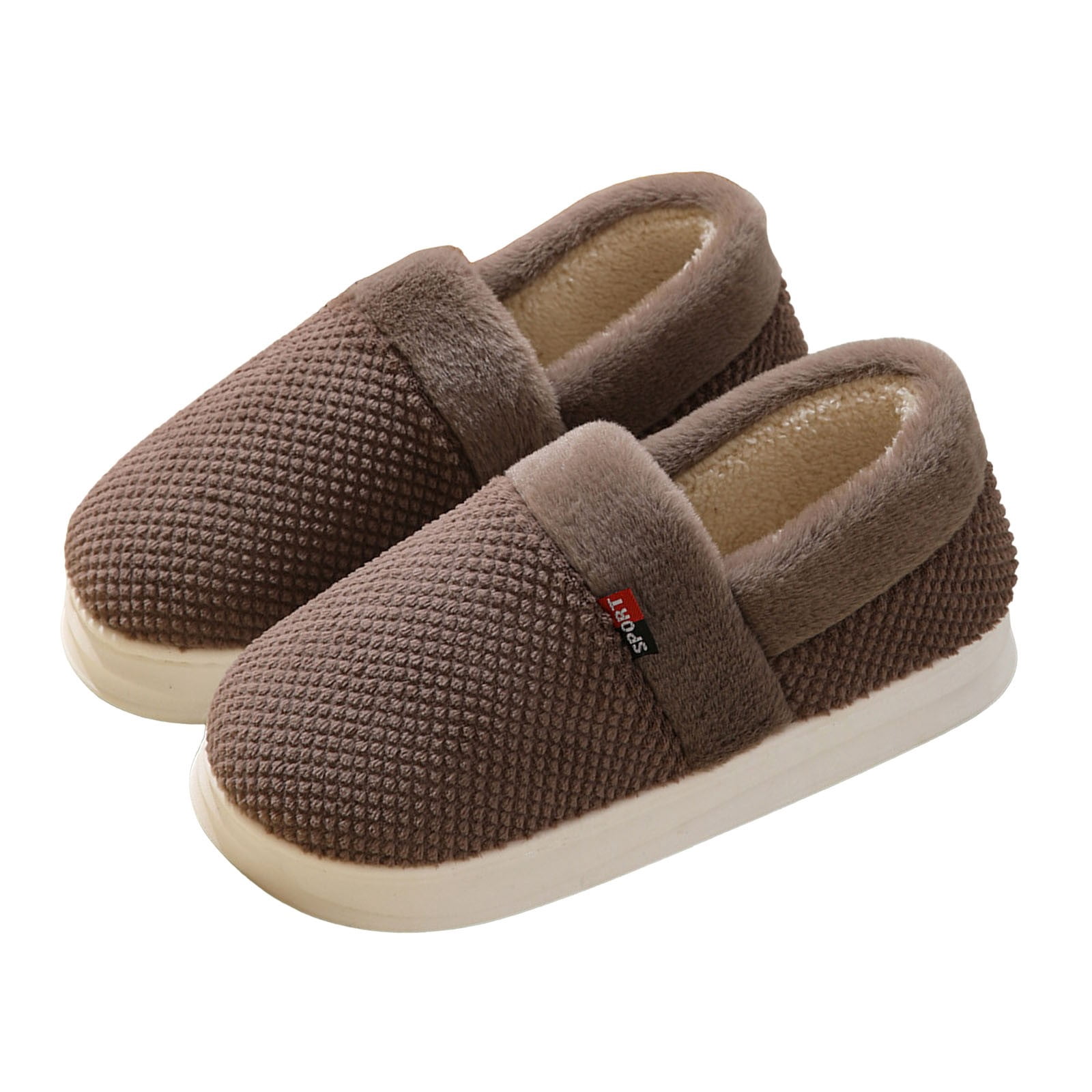 LEMZONE Men's Cozy Slipper Socks With Sherpa Lining - Non Slip Winter Warm Indoor Sock Shoes For Wide Feet