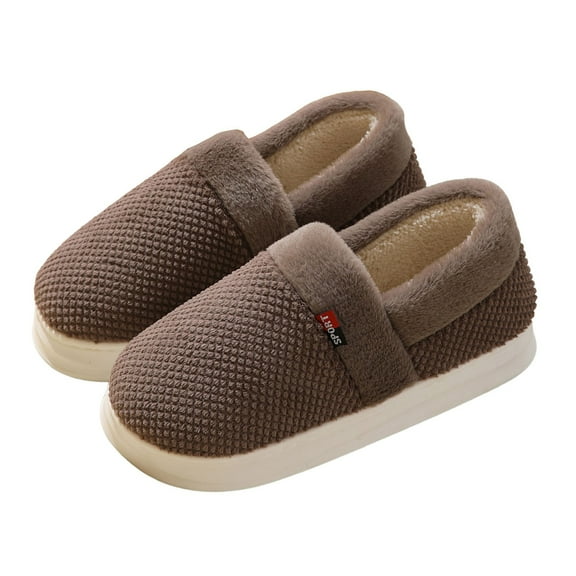 Fuzzy House Slippers for Women Men Indoor Closed Back Lightweight Winter Warm Bedroom Home Shoes