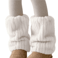 thumbnail image 1 of Fuzzy Leg Warmers for Women Y2k Fairy Grunge Fur Leg Warmers Women Fluffy Cute Stocking Socks Winter Warm Footless Socks Aesthetic Accessories 2026 Fall Outfits for Women White, 1 of 7