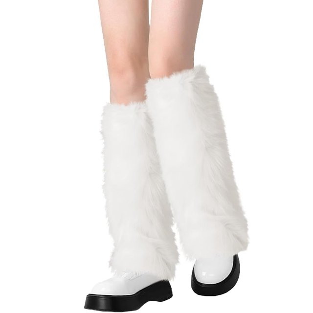 Fuzzy Leg Warmers Y2K Leg Warmers, Soft Cozy Faux Fur Leg Warmer Boot